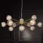 MEEROSEE Sputnik Chandeliers Modern Glass Bubble Chandelier Wired Aluminum Pendant Lighting W37.4'' 12-Light Brushed Brass Ceiling Fixture for Dining Room Foyer Kitchen Island Bedroom Living