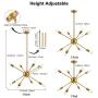 Modern Sputnik Chandelier 8 Lights Brass Mid Century Sputnik Ceiling Light Fixture Industrial Vintage Pendant Lighting for Dining Room Living Room Bedroom Kitchen