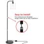 Congratsu Industrial Floor Lamp with Hanging Glass Shade Farmhouse Indoor Pole Light with Edison E26 Base Vintage Rustic Standing Tall Lighting for Living Room Bedroom Office - Black