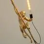 IJ INJUICY Monkey Pendant Light, Resin Hanging Lamp, Hemp Rope Ceiling Light Fitting for Kitchen, Bedroom, Living Dining Room, Corridor, Restaurant, Bar (Gold)