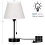 Bedside Lamps Set of 2, Small Table Lamp Modern Nightstand Lamps with USB Charging Ports Fabric Shades for Home, Bedroom, Living Room, Office or College Dorm Bedside Lamps Set of 2, Small Table Lamp Modern Nightstand Lamps with USB Charging Ports Fabric Shades for Home, Bedroom, Living Room, Office or College Dorm