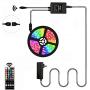 Segrass LED Strip Lights Music Sync, 5050 RGB Music Sync Color Changing RGB Lights with 40keys Music Remote Controller, LED Lights for Bedroom Party Home Decoration (16.4ft)
