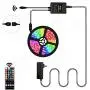 Segrass LED Strip Lights Music Sync, 5050 RGB Music Sync Color Changing RGB Lights with 40keys Music Remote Controller, LED Lights for Bedroom Party Home Decoration (16.4ft)