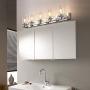 Deyidn 5 Lights Bathroom Vanity Light Fixture Over Mirror LED Modern Wall Sconce Lighting Chrome Fixture with Glass for Farmhouse Bedroom Living Room