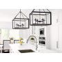 JONATHAN Y JYL7413A Anna 21'' 4-Light Metal/Glass LED Pendant, Traditional, Classic for Kitchen, Living Room, 4 Bulb, Oil Rubbed Bronze/Clear