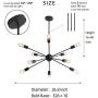 KDG Chandeliers 10 Lights Modern Chandeliers Black Sputnik Chandeliers Mid Century Pendant Lighting Ceiling Light Fixture for Kitchen Dining Room Living Room Foyer（Black 10 Lights)