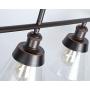 Rustic Glass Kitchen Island Lighting, Clear Seeded Glass Linear Chandelier, 3 Lights Adjustable Rod Industrial Pendant Light Fixture for Kitchen Island Dining Room Farmhouse, Oil Rubbed Bronze