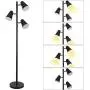 Tree Led Floor Lamp for Mid Century, Modern, Contemporary and Industrial Decor, Bright Reading,3 Way Standing Floor Lamp with 3 Adjustable Metal Shades for Living Room & Bedroom, Black