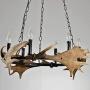 Vintage Antlers Chandelier, Faux Hand-Polished Resin Deer Horn, 6 Candle Pendant Lighting Fixtures for Farmhouse, Kitchen Island, Foyer, Bedrooms 6-Light Stag Antler Chandeliers Lights