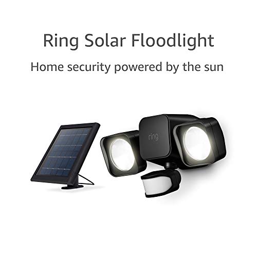 Ring Solar Floodlight -- Outdoor Motion-Sensor Security Light, Black (Ring Bridge required)