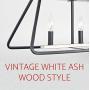 Kira Home Linden 32'' 4-Light Modern Farmhouse Kitchen Island Light, Black + White Ash Wood Style Finish