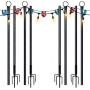 SURNIE String Light Poles Outdoor 9ft 4 Prong Fork Stainless Steel Light Pole Patio Lights Christmas Light Pole Garden Wedding Cafe Patio Party Backyard Terrace Decoration 4 Pack