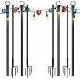 SURNIE String Light Poles Outdoor 9ft 4 Prong Fork Stainless Steel Light Pole Patio Lights Christmas Light Pole Garden Wedding Cafe Patio Party Backyard Terrace Decoration 4 Pack