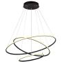 Royal Pearl Modern 3-Ring LED Chandelier Dimmable Contemporary Ceiling Light LED Pendant Light for Dinning Room, Living Room, Warm White, Black