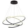 Royal Pearl Modern Circular Led Chandelier Adjustable Hanging Light Three Ring Collection Contemporary Ceiling Pendant Light H47'' X L32'' x W32''