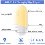 Plug-in Night Light for Kids, Compact RGB Color Changeable LED Night Lamp with Dusk to Dawn Sensor, Warm White Night Lighting for Baby Room, Bedroom, Hallway, Kitchen, Bathroom, Stairs (2 Pack)