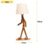 VOGLEE Novelty Cool DIY Desk Lamp for Kids Bedroom Adjustable Beside Table Lamp Swing Arm Wood Nightstand Light Living Room Dorm (Walnut)