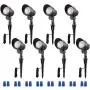LEONLITE 8-Pack 4W LED Outdoor Landscape Spotlight, 12V Low Voltage Pathway Lights, IP65 Waterproof, Adjustable Path Lighting, Non-Dimmable, ETL Listed, Aluminum Housing, 5000K Daylight, Bronze