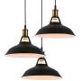 Homiforce Vintage Style 3 Light Black Pendant Light with Metal Shade in Matte-Black Finish-Modern Industrial Edison Style Hanging for Kitchen Island HMP3006 Close to Ceiling