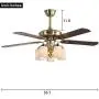 Indoor Ceiling Fan Light Fixtures - FINXIN FXCF07 (2018 New Design) Vintage New Bronze Remote LED 52 Ceiling Fans For Bedroom,Living Room,Dining Room Including Motor,5-Light,5-Blades,Switch