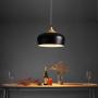 Combuh Solid Wood Dome Pendant Light Removable Bulb E26 Base Modern Lantern Lighting Fixture,Black Vintage Style, Cord Adjustable, Ceiling Hanging Lamp for Kitchen Island, Dining Room, Living Room