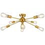 LynPon Sputnik Chandelier 8 Light Mid Century Gold Electroplated Brass Industrial Vintage Ceiling Light Fixture for Kitchen Dining Room Bedroom Hallway Lighting