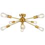 LynPon Sputnik Chandelier 8 Light Mid Century Gold Electroplated Brass Industrial Vintage Ceiling Light Fixture for Kitchen Dining Room Bedroom Hallway Lighting