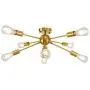 LynPon Sputnik Chandelier 8 Light Mid Century Gold Electroplated Brass Industrial Vintage Ceiling Light Fixture for Kitchen Dining Room Bedroom Hallway Lighting