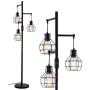 Airposta 3 Lights Industrial Floor Lamp with On/Off Dimmable Switch, Wire Cage Rustic Tree Standing Lamp, 40W Retro Torchiere Floor Light for Living Room, Reading, Office, Bedroom, 2-Years Warranty