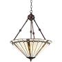 Bronze Tiffany Pendant Chandelier 20'' Wide Modern Gold Texture Ivory Stained Glass 3-Light Fixture for Dining Room House Foyer Kitchen Island Entryway Bedroom Living Room - Robert Louis Tiffany