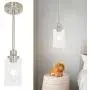 MELUCEE Mini Pendant Lights Brushed Nickel 1-Light with Clear Glass Shade, Contemporary Modern Light Fixtures Ceiling Hanging for Dining Room Kitchen Island Sink
