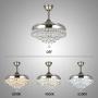 Saffbei 42 Retractable Ceiling Fan with Remote, 2-layers Crystal Modern Chandeliers with LED Light Kits 3-Color Bright Lighting for Decor Living room/Bedroom…