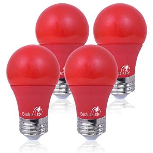 Bioluz LED Red Light Bulbs 60W Replacement Non-Dimmable A19 LED Bulbs 4-Pack