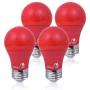 Bioluz LED Red Light Bulbs 60W Replacement Non-Dimmable A19 LED Bulbs 4-Pack