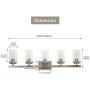 BONLICHT 5 Light Brushed Nickel Farmhouse Bath Vanity Light Sconces Wall Lighting Modern Industrial Wall Mount Bathroom Light Fixture with Clear Glass Shade for Living Room Dining Room Kitchen Bar