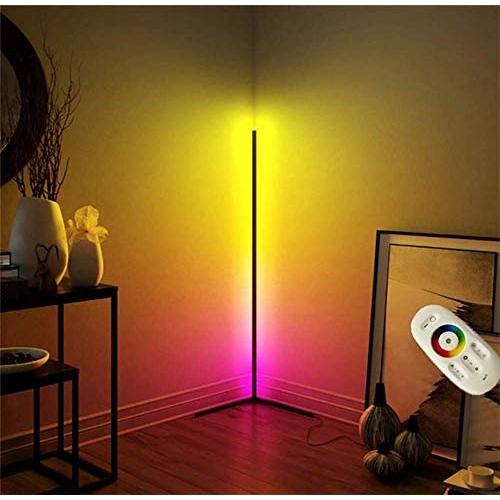 JINGBO Modern LED Corner Floor Lamp RGB Color Changing Standing lamp Soft Lighting Home Minimalism Warm Atmosphere Living Room Bedroom Childrens Room [Energy Class A],Black