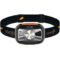 VAVOFO Rechargeable Headlamp, 500 Lumens LED Head Lamp Flashlight with Redlight and Motion Sensor Switch, Perfect for Running, Hiking, Lightweight, Waterproof, Adjustable Headband (1)