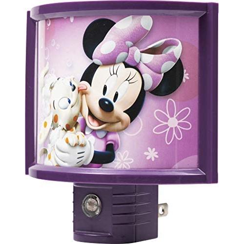 Disney 13367 Minnie Mouse Automatic LED Children’s Night light, Wraparound Shade, Light Sensing, Auto On/Off, Plug-In, Soft Pink Glow, Energy Efficient, Featuring Bella from Mickey Mouse Clubhouse