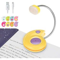 LUXSWAY Rechargeable Book Light for Reading, 3 Brightness Levels, Portable Reading Lamp for Books Clip-on, Eye Care Book Light for Kid with Flexible Neck, Bookmark Light for Adult Bookworm -Yellow