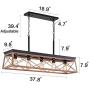 HMVPL Farmhouse Swag Chandeliers, 5-Lights Industrial Pendant Lighting Fixtures, Hanging Ceiling Island Light for Kitchen Dining Room Bedroom Hallway Front Door