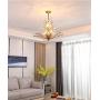 Ganeed Crystal Chandeliers,Vintage Pendant Lighting Crystal Chandelier Lighting Fixtures with 8 Lights,Ceiling Light Fixture for Living Room Bedroom Restaurant Porch Hallway (Gold)