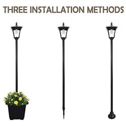 Outdoor Solar Lamp Post Light with Planter,64 inch Solar Powered Street Bulb Lights with Planter for Outdoor Landscape Vintage Pathway Street Patio Garden Yard