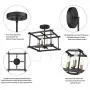 TENGXIN Flush Mount Ceiling Light,Chandelier for Living Room Bedroom,Kitchen, Hallway,Black Brass Finished with Iron metarial,UL Listed,No Bulbs Included