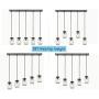 EUL Mason Jar Kitchen Island Pendant Lights 5-Light Adjustable Glass Jar Chandelier Oil Rubbed Bronze