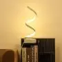 Spiral LED Desk Lamp, Curved Table Lamp, Modern Minimalist Lighting Design, 24W Multiple Color Temperature LED Table Lamp, Modern Lamp for Living Room and Bedroom, White