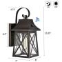 FLALINKO Dusk to Dawn Outdoor Wall Sconce - 14'' Farmhouse Porch Light in Oil Rubbed Bronze Finish with Clear Seedy Glass for Garage, Patio, Porch, Doorway, Entryway (ORB - Dusk to Dawn, Single Pack)