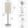Small Table Lamps for Nightstand Set of 2 with Fabric Shade,TEBLAMPUE Modern Simple Bedside Desk Lamps for Bedroom,Office,Living Room,College Dorm,Silver 16.5'' H