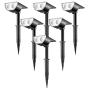 Linkind 12 LEDs Landscape Solar Spotlights, 350LM, 6500K Daylight White, 2-in-1 Outdoor Solar Powered Garden Lights, Dusk-to-Dawn IP67 Waterproof for Garden Yard Patio Driveway Porch, 6-Pack