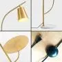 Hsyile Lighting KU300214 Creative Bedroom & Living Room Floor Lamp with a Table,Office and Reading Light - E26 Bulb - Brushed Antique Brass Finish