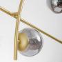 Glass Globe Sputnik Chandelier Modern 3 Light Molecule Pendant Lighting,G9 Mid Century Brass Finish Ceiling Lamp for Dining Room Hallway